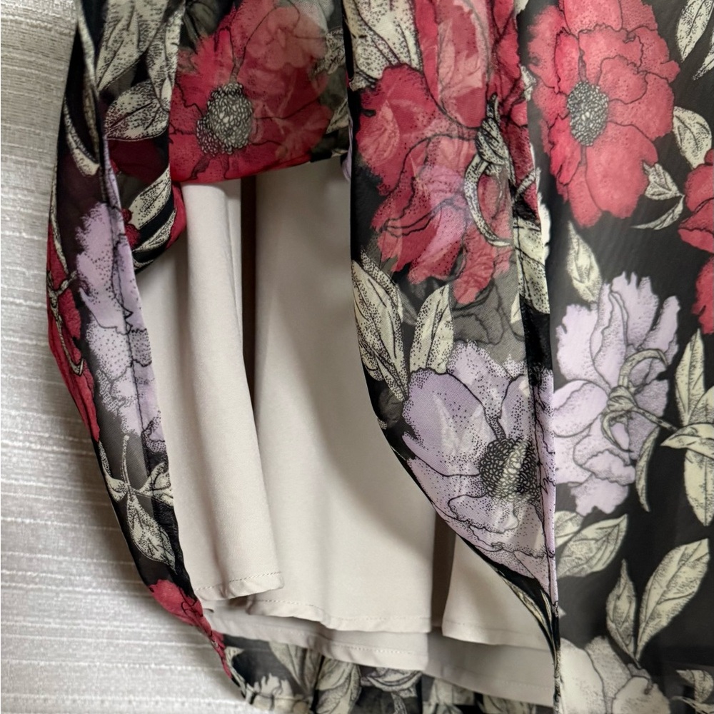 Geoffrey Beene Floral Pencil Skirt - Black, Red, Purple - Picture 4 of 5